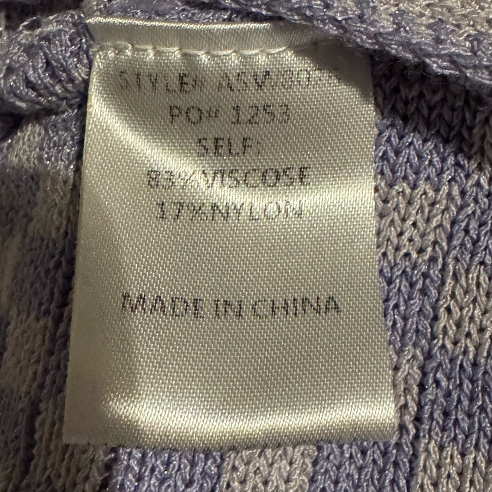 AnnieWear Los Angeles Lavender Checkered Knit Cardigan Size Small - Picture 8 of 8